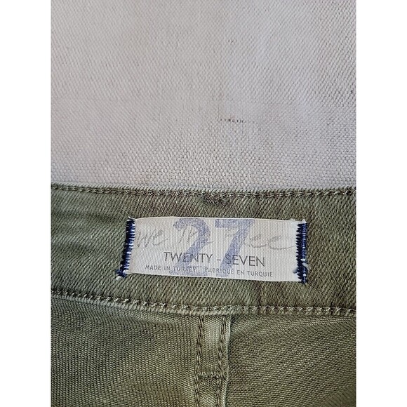 We The Free Jeans Womens Crop 26x26.5 Distressed Green Mid Rise Frayed Stretch - Picture 12 of 16